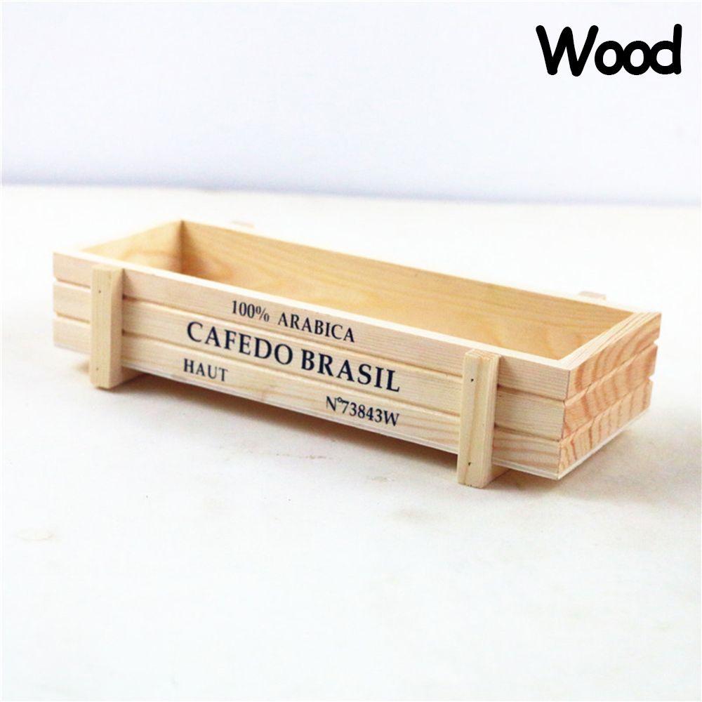 1 PC Gardening Trough Garden Decor Wood Flowerpot Rectangle Vase Succulent Boxes Vintage Crates