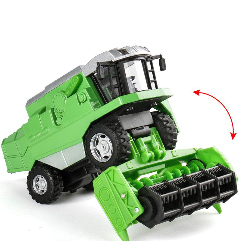 1/24 Alloy Combined Wheat Harvester Model Agricultural Tractor Vehicle Sound and Light Suitable for Collection Kids Toys