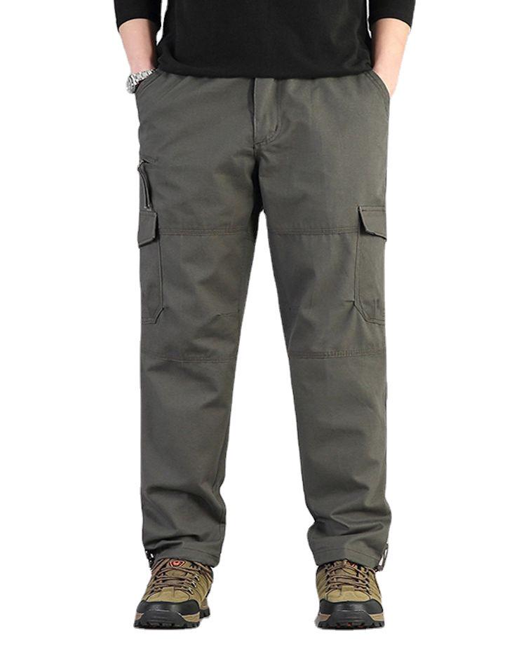 Men's Multi-pocket Cotton Cargo Pants: Spring/Autumn Loose Fit