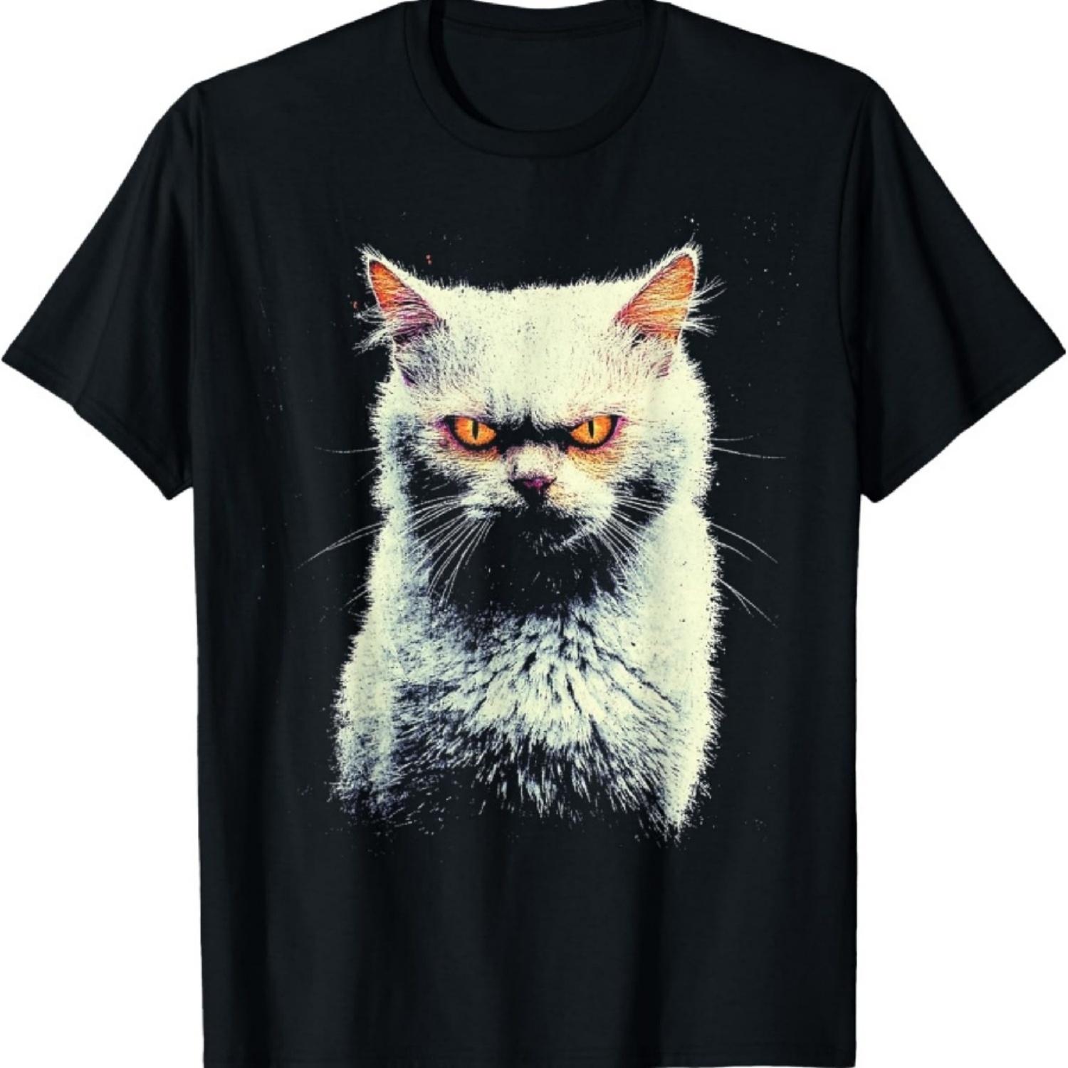 Страшный Хэллоуин Дьявол Белый Кот Экзорцист Одержимость Готика Футболка S