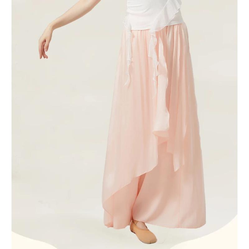 Gonna Pantalone Danza Classica Donna Larga Fluida Lucida Casual Costumi da Esibizione Abbigliamento da Pratica per la Danza