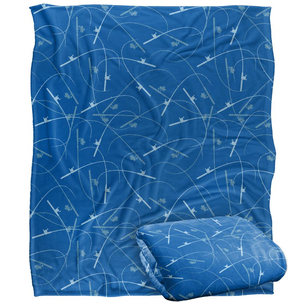 JQ Licensing Silky Patterned Fishing Supersoft Blanket