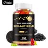 Gomas de Shilajit, contendo resina de Cereal e oligoelementos, 3000 mg por porção, adequadas para adultos.