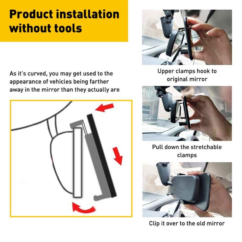 1 PC Car Baby Mirrors Interior Rear View Mirror Wide Angle Convex Rearview Anti Glare Large Vision Panoramic Auxiliary Monitor