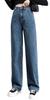 Wide Denim Cropped High Straight Relaxed Pants Women's Pants, Casual, Length, Waist, Jeans, Fit, Leg-Lengthening