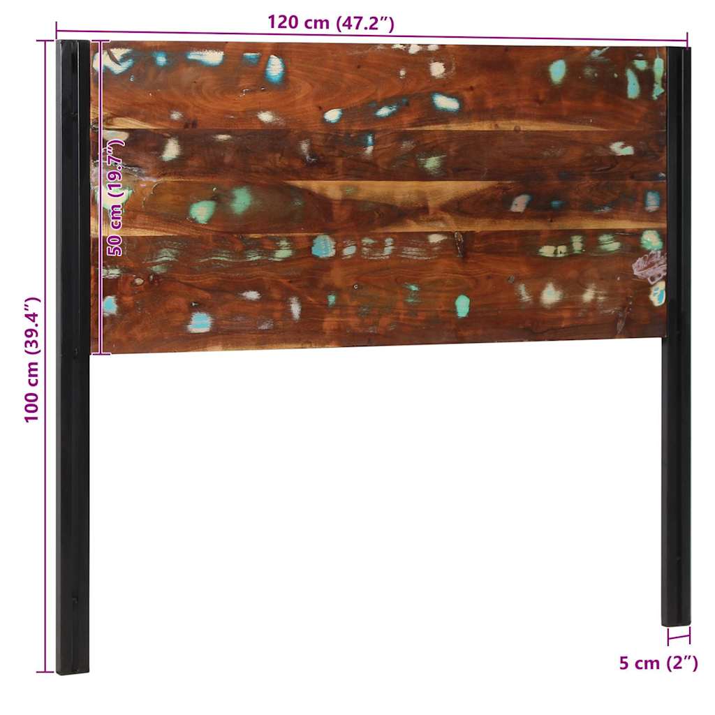 Headboard 120 cm Reclaimed Solid Wood and Iron