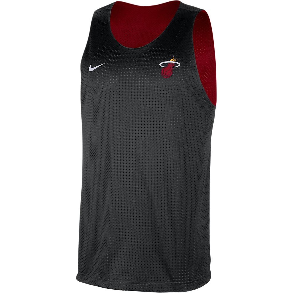 Nike Mesh Practice NBA Miami Heat Team Logo Reversible Breathable Comfortable Basketball Jersey Men jersey Red Black White FZ7767-608
