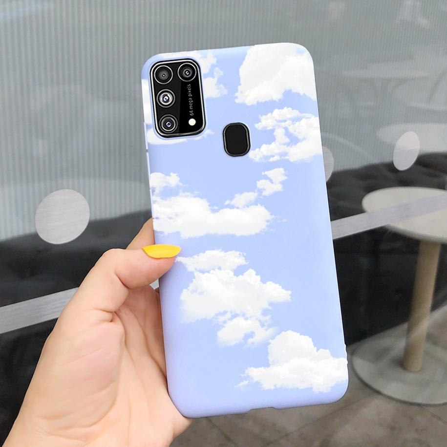 Silikonový kryt Pro Samsung M31 M 31 Obal Čerstvá květina Pírko Nárazuvzdorný kryt telefonu Pro Samsung Galaxy M31s M31 s M315 M317 Etui