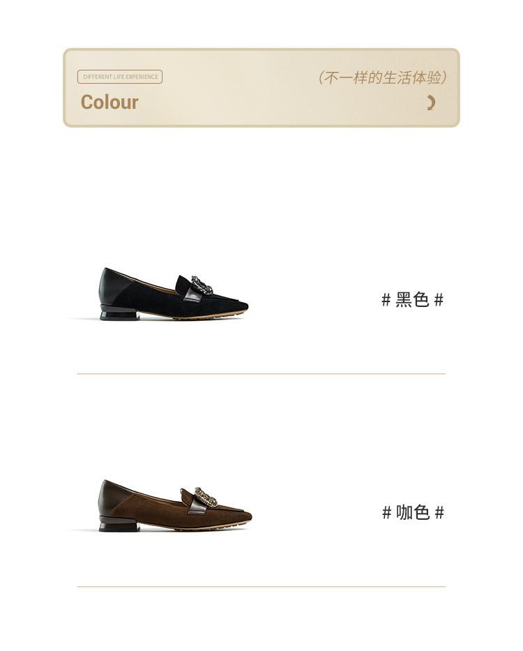 Spring Women's Shoes with Rhinestones, Pointed Toes, Low Heels, Thick, Single Order Shoes, Women's Commuting, Loafers, Fashion Shoes, Women's