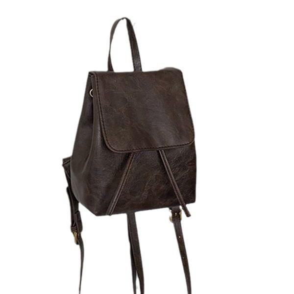 Rucsac mic retro american maro din piele PU - Geantă de umăr versatilă cu textură moale pentru navetă