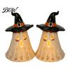 Decorative Centerpieces for Fireplace Witch Hat Ghost Tealight Candle Holder, Vintage Resin Halloween Tabletop Decor Cute Figurine Shelves with