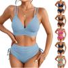 Women's Fashion High-Waisted Push-Up Two-Piece Swimsuit