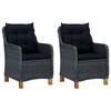 Day and Night - Day and Night Garden Chairs with Cushions 2 Pcs Dark Gray Synthetic Rattan