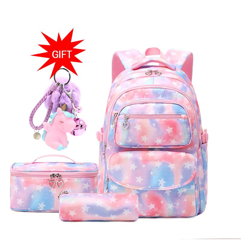 New Backpack for Kids Girls School Backpack with Lunch Box Teens Girls Bookbags Set Children's Waterproof Schoolbag Mochilas