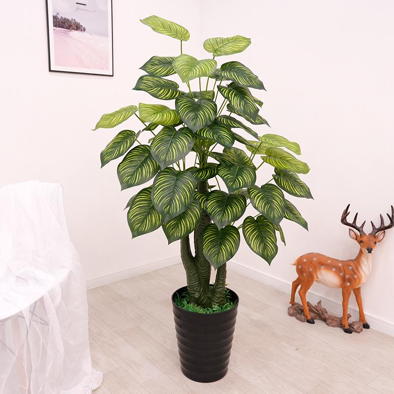 Große künstliche Fischschwanzpalme als Zimmerpflanze | Indoor-Kunstgrün für die Wohnzimmerdekoration