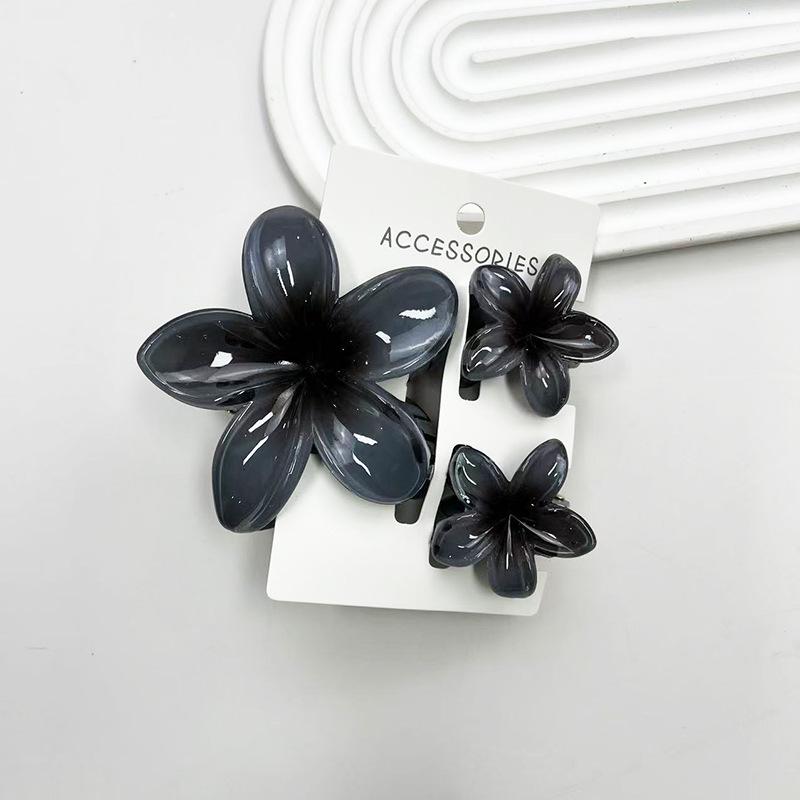 Sada skřipců do vlasů s frangipani: Květinové vlasové doplňky s imitací mramoru pro módní svátky