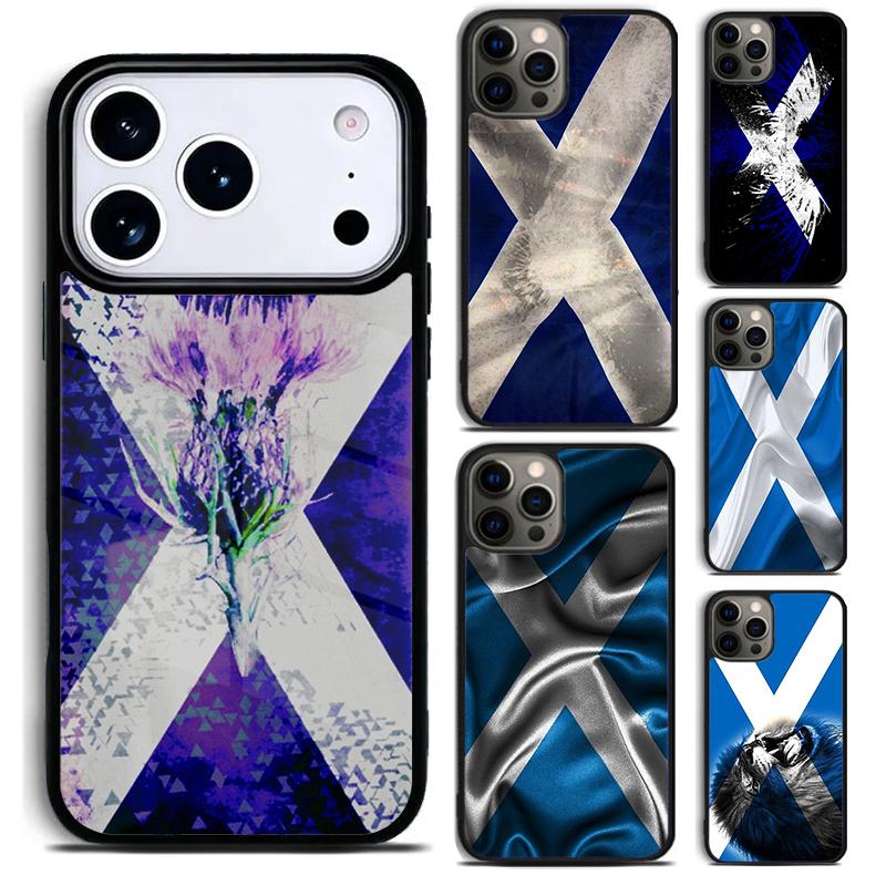 Scottish Silk Flag printed Phone Case For iPhone 17,16e,15,14,13,12,11,Mini,Pro,MAX soft Silicone Cover