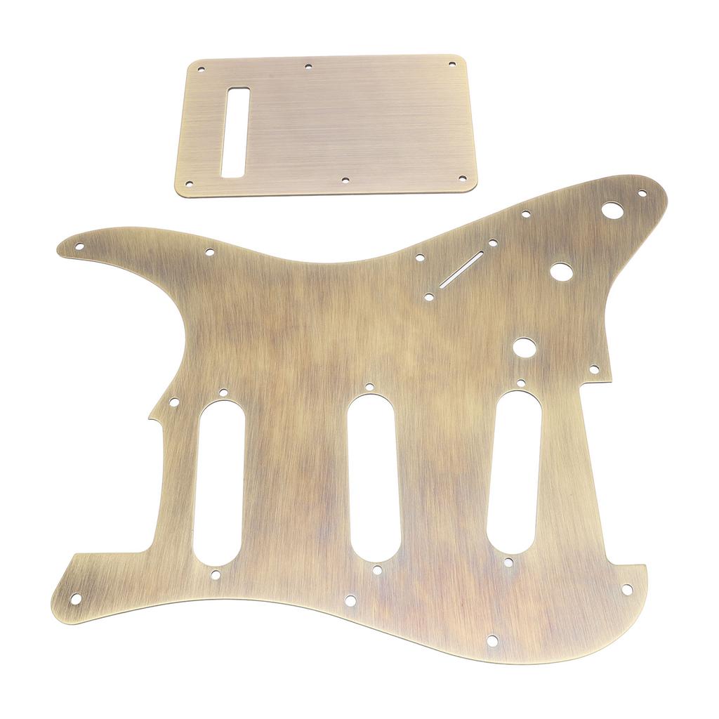 Electric Guitar Pickguard and Backplate Bronze Color Metal SSS Pick Guard Back Plate Set for 3 Single Coil Pickup