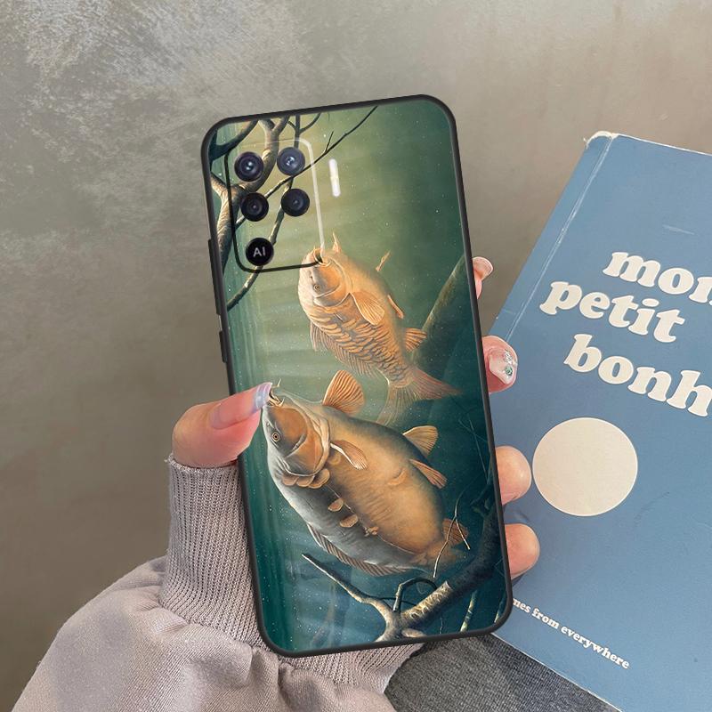 Carp Fishing Case For Oppo A40 A60 A80 A98 A78 A18 A38 A58 A16 A76 A96 A17 A77 A74 A94 A54 A57S A15 Cover