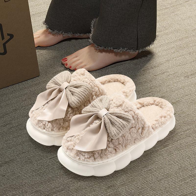 Cotton slippers women plush thick bottom super soft autumn and winter new indoor home non-slip slippers winter