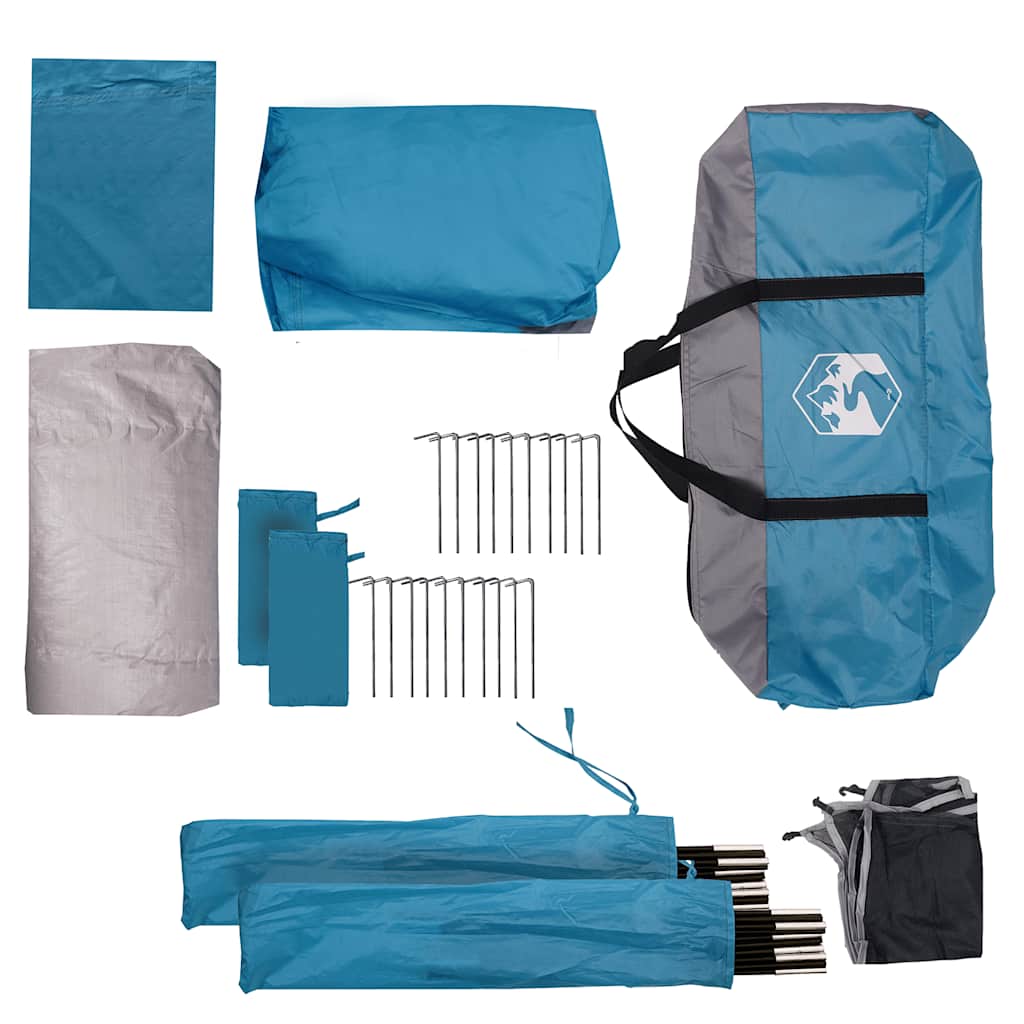 5 Person Camping Tent Blue Waterproof