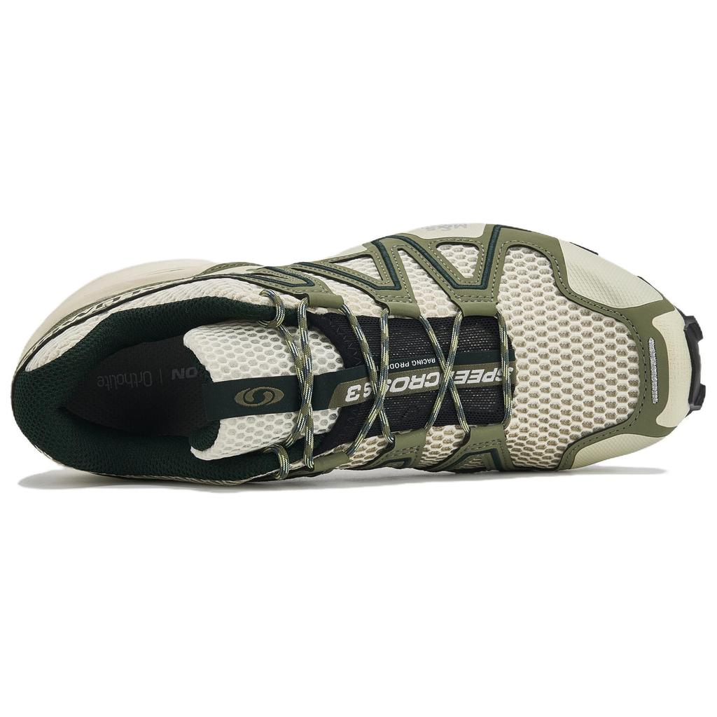 SALOMON Speedcross 3 Running Shoes Unisex Vanilla Rice/Moss Green/Scarab Black L49235100