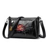 Damen Geprägte Blume Umhängetasche Vintage Florale Schulterhandtasche PU-Leder Tägliche Pendlertasche Lässige Mehrzweck-Geldbörse für Mama Arbeit Einkaufen