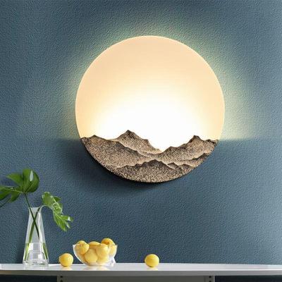 Creative Chinese Style LED Wall Lamp - Teahouse, Distant Mountain Design for Living Room, Bedroom, or Corridor