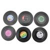 Fashion Vinyl Silicone Record Retro CD Type Drink Coasters Cup Mats 6pcs/ Set