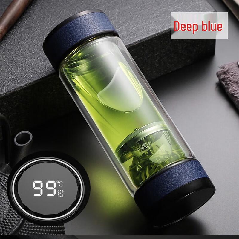 Smart Temperature Double-Layer Glass Tea Infuser Bottle