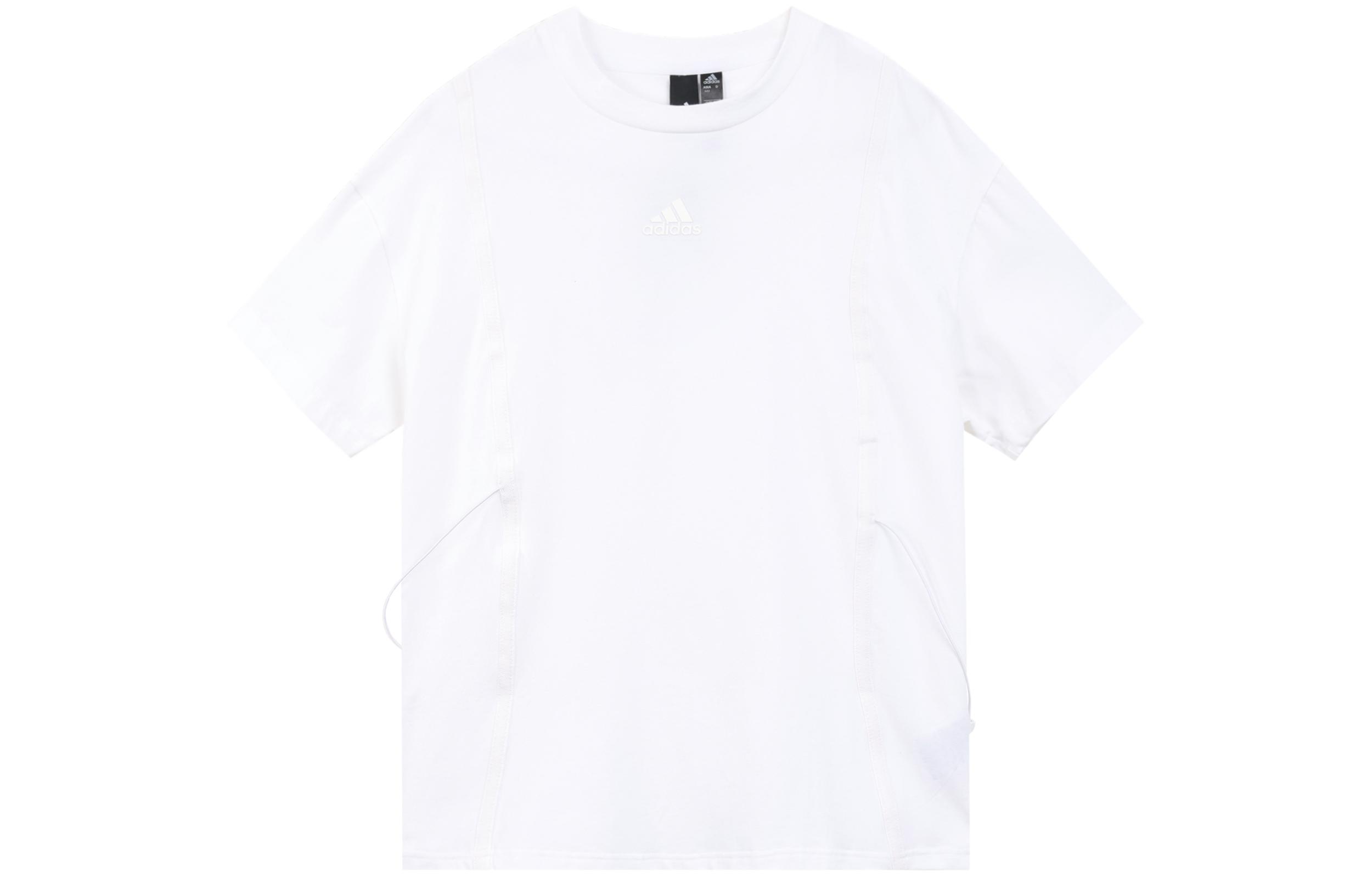 

Adidas T Shirts Women s White Crew Neck Moderate Straight Fit GP0593 M
