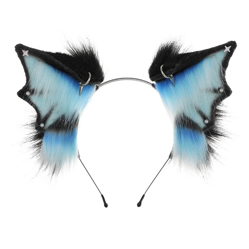 Anime Headband Bendable Devil Bat Ear Hairhoop Girl Halloween Dress Up Hairband  Costume Masquerades Headwear