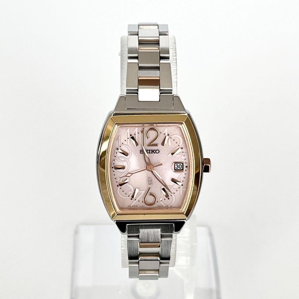 Used [In operation] Polished SEIKO LUKIA women's watch solar good condition pink dial gold s2397