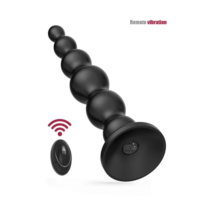 Vibrating Anal Beads Butt Plug Rechargeable Flexible Butt Plug Prostate Massager with 10 Vibration Modes Anal Toys for Men Women