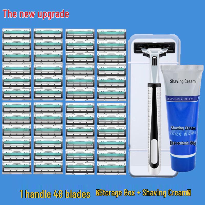 Men's Universal Double-Layer Razor Head: 2-Layer Blade for Beard & Face Shaving