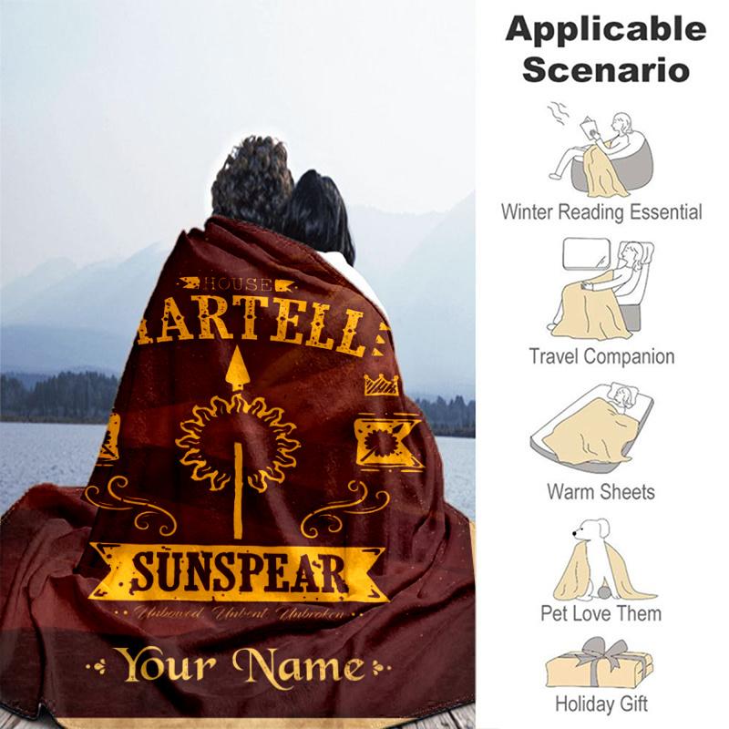 Custom Personalized Blanket House Martell Soft Throw Blanket, Suitable for Family and Friends, Sofa Blanket,Home Decor Christmas gift