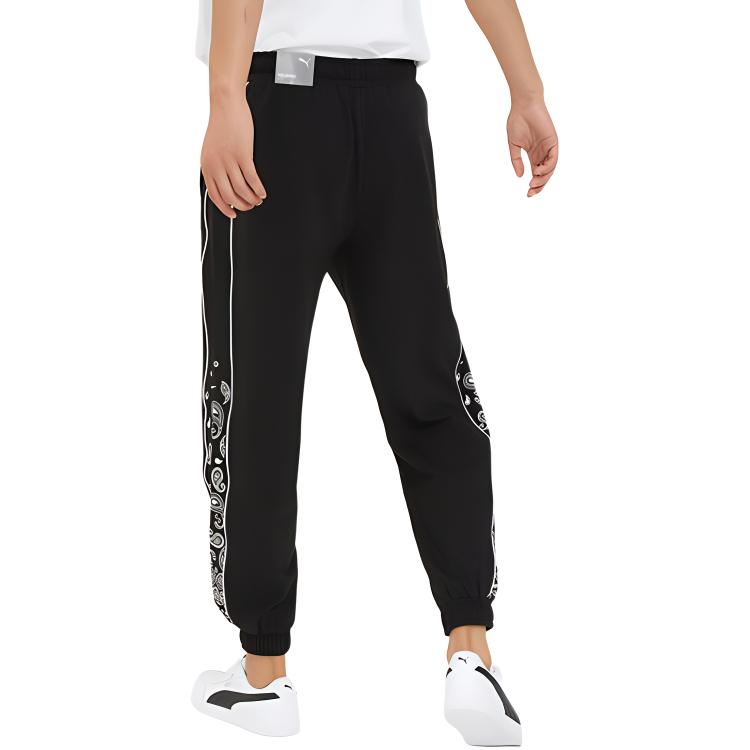 Puma Düz Şerit Baskılı Desenli Dış Mekan Spor Pantolonu Unisex Alt Siyah 539524-01