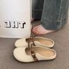 Baotou Half Slippers Women's Summer Wear 2025 New Super Fire Flat Bottom One Pedal Lazy Half Tray French Cool Slippers