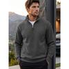 Men S Jacquard Stand Collar Pullover Sweatshirt With Zipper Pocket