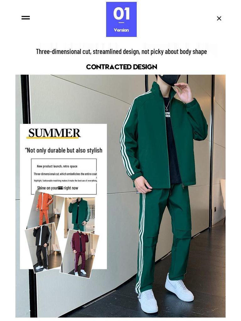 Pánská retro tepláková bunda se třemi pruhy a stojáčkem