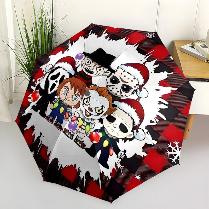 

1pc Halloween Christmas Mashup Characters Umbrella with Plastic Handle,Suitable for All Seasons Home Travel Outdoor UmbrellaM1341