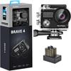 AKASO Brave4-4K Натільна екшн-камера: 20 МП, EIS Стабілізація зображення, 5-кратний зум, WiFi, Підтримка зовнішнього мікрофона, Водонепроникність 30 м, Ширококутний об'єктив, HD