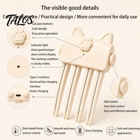Natural Fluffy Hair Tool Heated Volume Clip for Fine Flat Hair, Electric Root Lifter Comb Portable Styling with 2 Heat Settings, Volumizing Puffy Lift