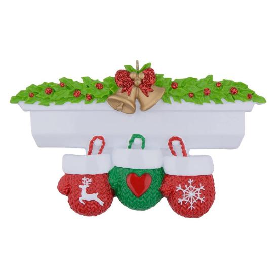 Christmas Pendant Bright Red Green Gloves Shape Festive Color Hanging Ornament Holiday Wall Decoration Gift