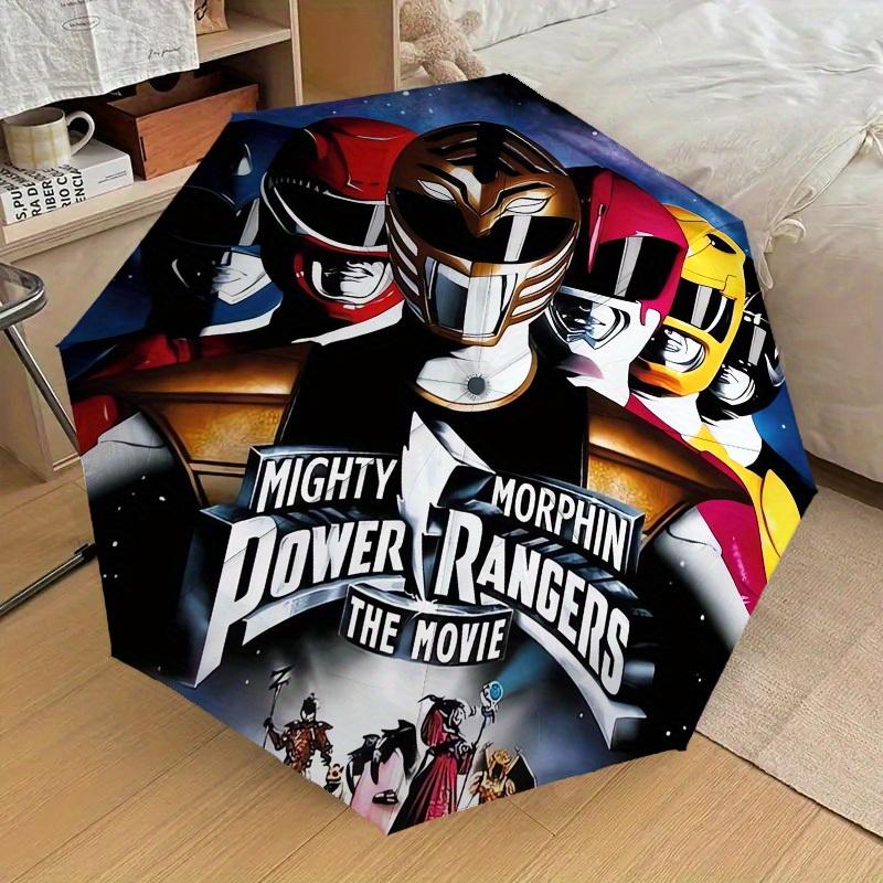 1pz Ombrello di Alta Qualità a Tema Mighty Morphin Power Rangers, Ombrello ad Apertura e Chiusura Automatica, Ombrello Multifunzionale G0811241