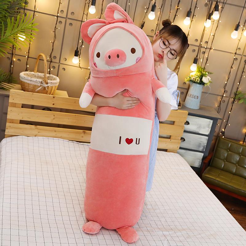 Plush Animals Cat Pig Dog Bear Duck Creative Long Soft Creative I Love You Pillow Kids Sleeping Pillow Plush Stuffed Lover Gift
