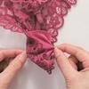 Sexy Lace Briefs Thong Women's Bow Tie with Hollowed Out Breathable Pattern T-panties Seamless Sports Yoga Underwear Panties