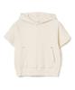 Ribbed Short Sleeve Hoodie [Ivory]