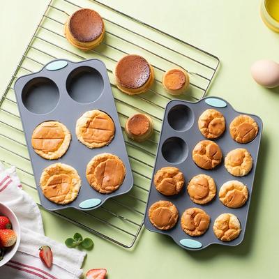 Silikonowa Okrągła Forma 6/12 Gniazd Mini Muffinki DIY Babeczki Ciasteczka Fondant Forma do Pieczenia Nieprzywierająca Pudding Ciasto Gotowane na Parze Forma do Pieczenia