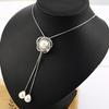 Korean-Style Pearl & Flower Long Necklace: Autumn/Winter Fashion for Women